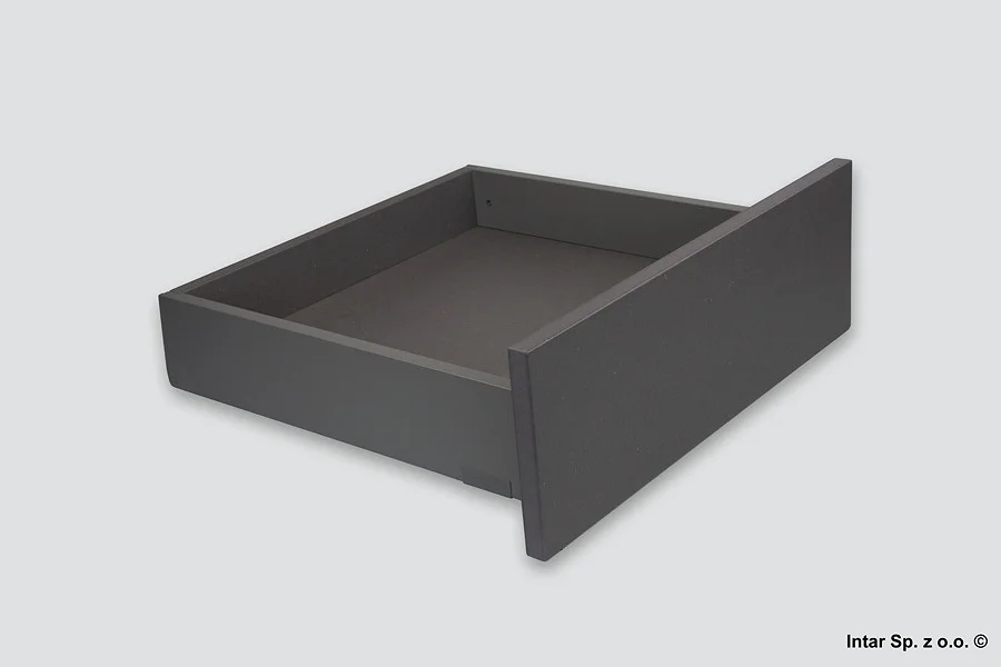 Dodaj do koszyka Komplet - Szuflada MERIVOBOX, 425488, Wys. N, L=500 mm, 40kg., Mocow. frontu wkręty, ZF4.1002, Szary Indium mat, BLUM