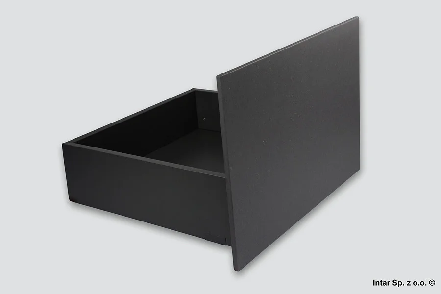 Szybka dostawa Komplet - Szuflada MERIVOBOX, 426113, Wys. K, L=300 mm, 40kg., Mocowanie frontu na wkręty ZF4.1002, Antracyt mat, BLUM