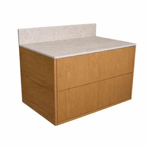 Do wyczerpania zapasów Blat łazienkowy HPL do szafki 40cm 40,5x49cmCream Navona z panelem 12cm