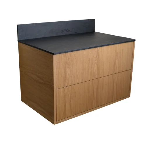 Blat łazienkowy HPL do szafki 45cm 46x49cmBlack z panelem 18cm Zniżka