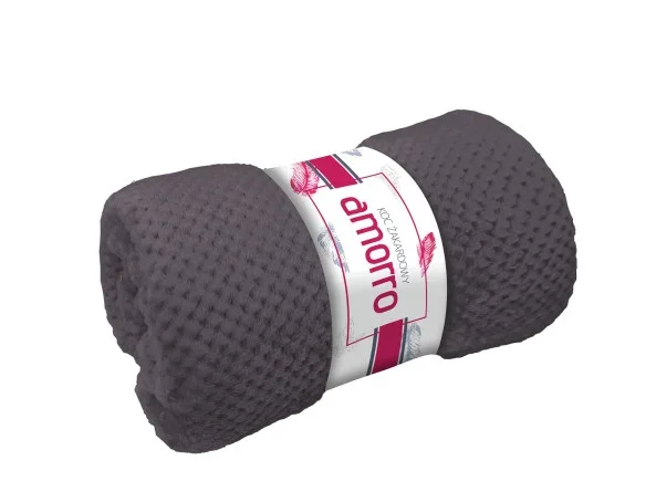 Ekspresowa dostawa Koc narzuta 200x220 Amorro żakardowy antracytowy wytłaczany 240g/m2
