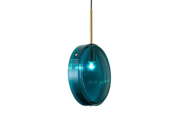Oferta limitowana Lampa Wisząca LORAKO Pionowa Szklana Dekoracyjna Turkusowa