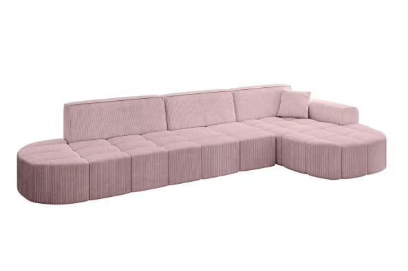 Oferta czasowa Narożnik prawostronny bez funkcji spania LIVO-L2 - 337x173x79,5 Różowy