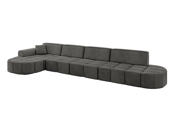 Bezpieczna płatność Narożnik lewostronny bez funkcji spania LIVO-L3 422x173x79,5 Ciemnoszary
